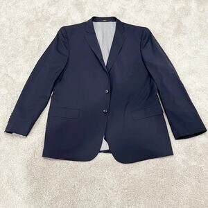 Brooks‎ Brothers Mens Explorer Wool Madison Fit Navy Sports Coat Size 46 L.